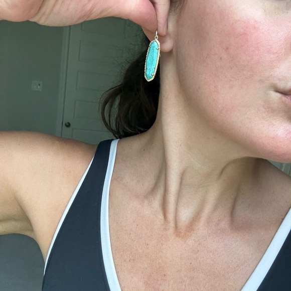Kendra Scott Turquoise Gold Earrings - Picture 3 of 3